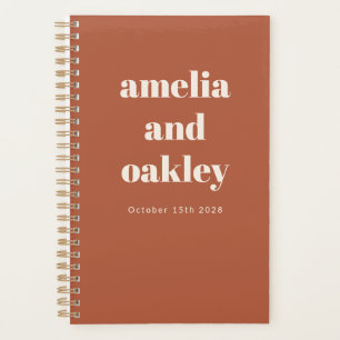 Agenda Casamento Personalizado Retroativo Laranja De Rust