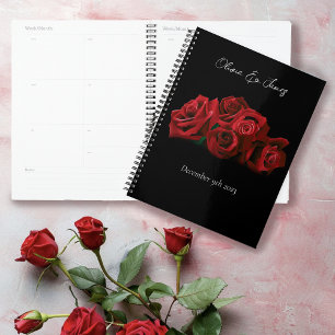 Agenda Casamento Preto Branco da Rosa vermelha