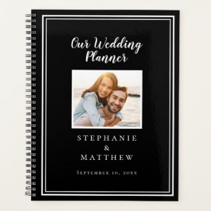 Agenda Casamento Preto e Branco Simple Chic Foto Personal