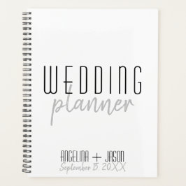 Agenda Casamento preto e branco simples