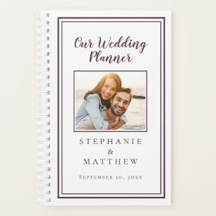 Agenda Casamento Roxo Cassis Foto Simples Personalizada &