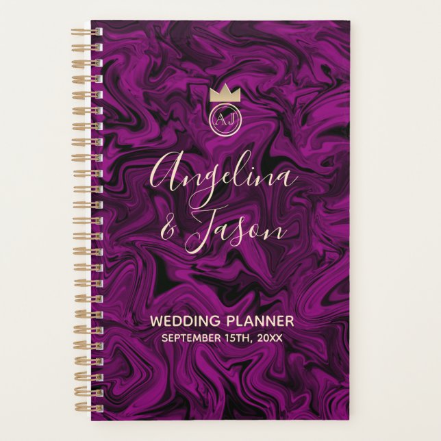Agenda Casamento Roxo de Luxo (Frente)