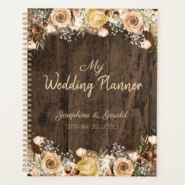 Agenda Casamento Rustic Tan Bird (Frente)