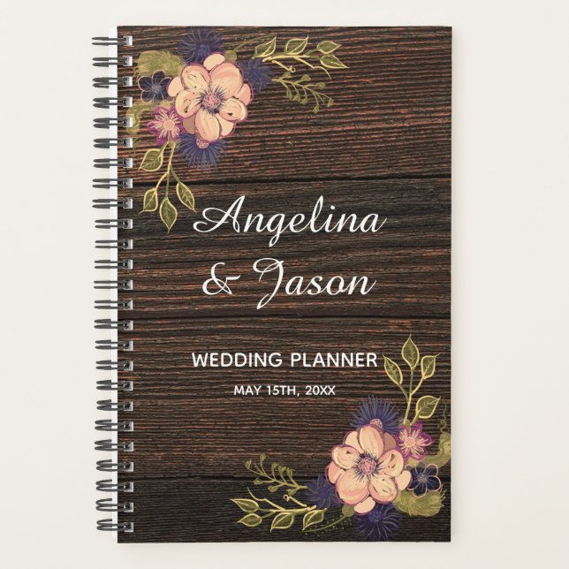 Agenda Casamento Rustic Wood (Frente)