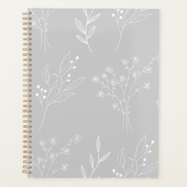 Agenda Casamento Silver White Floral Boho