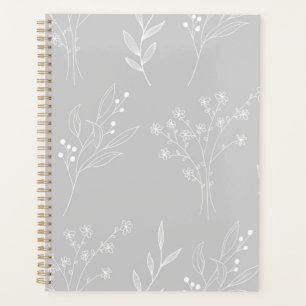 Agenda Casamento Silver White Floral Boho