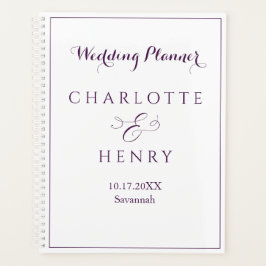 Agenda Casamento Simples Elegante Roxo Minimalista