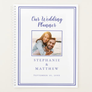 Agenda Casamento Simples Moderno Azul Periwinkle Branco F