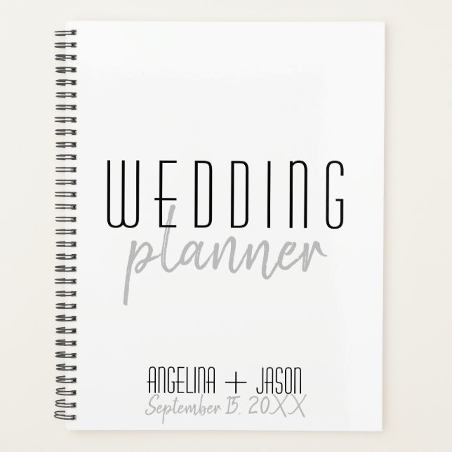 Agenda Casamento Simples Preto e Branco (Frente)