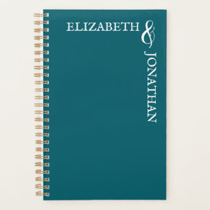 Agenda Casamento Tipografia Moderna Azul Escuro