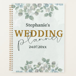 Agenda Casamento Verde Eucalyptus Watercolor Sage