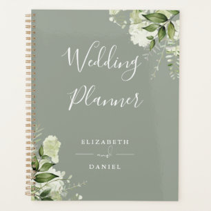 Agenda Casamento Verde Sage de Flora Verdejante Elegante