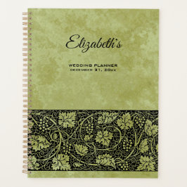 Agenda Casamento vintage, Folhas Vitorianas De Vinha De U