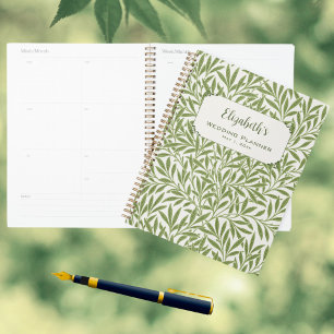 Agenda Casamento Vintage, Padrão de Folhas de Salgueiro V