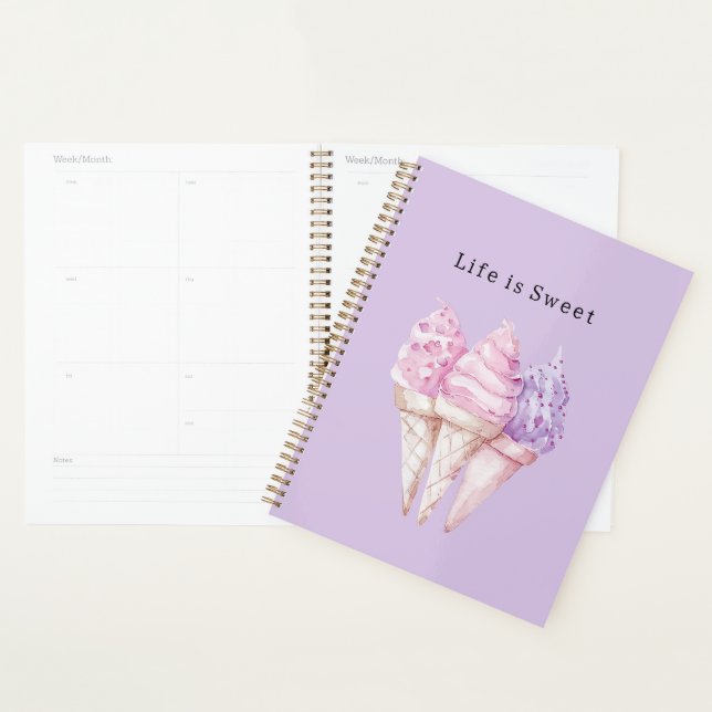 Agenda Casquinhas de Sorvete Rosa Roxo   (Exibição)