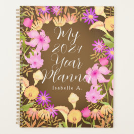 Agenda Castanho de Jardim Floral
