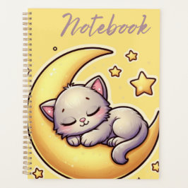 Agenda Cat Dormindo No Notebook Da Lua