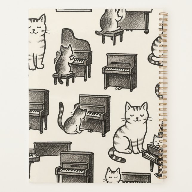 Agenda Cat Planner on the Piano (Verso)