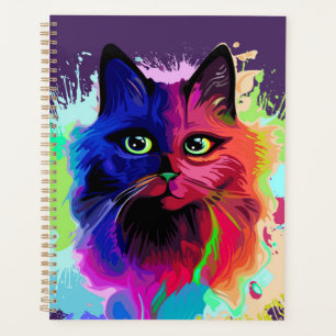 Agenda Cat Trippy Psychedelic Pop Art