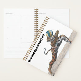 Agenda Cat Warrior Beach Voleibol Art Fantasy Planner