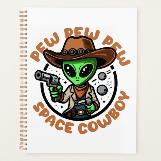Agenda Caubói Espacial Alien Divertido (Frente)