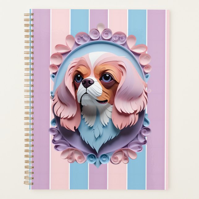 Agenda Cavalier King Charles Pastel Cutando Arte (Frente)