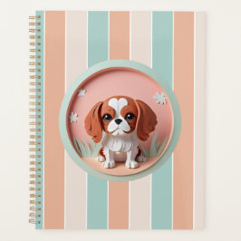 Agenda Cavalier King Charles Pink Pastel Cutando Papel