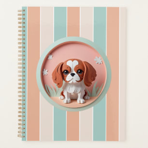 Agenda Cavalier King Charles Pink Pastel Cutando Papel