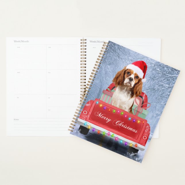 Agenda Cavalier King Charles Spaniel Dog Snow Natal (Exibição)