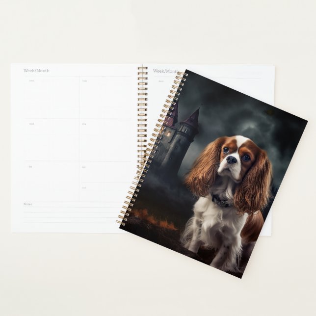 Agenda Cavalier King Charles Spaniel Halloween Assustador (Exibição)