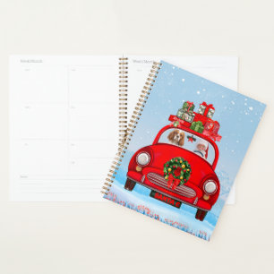 Agenda Cavalier King Dog Em Carro Com Papai Noel