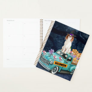 Agenda Cavalier King Dog Halloween Truck Noite Assustador