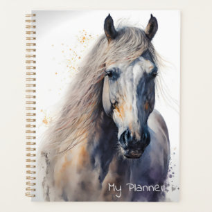 Agenda Cavalo Branco Customizado em Aquarela