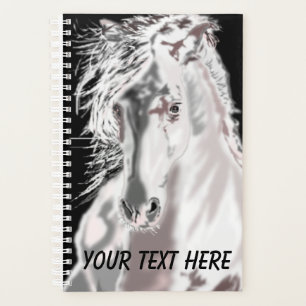 Agenda Cavalo Branco - Personalizável - Adicione seu Tex