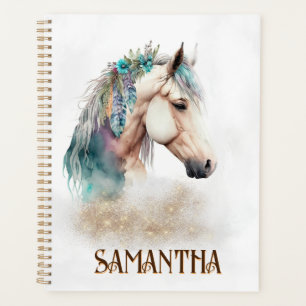Agenda Cavalo de aquarela com névoa