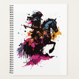 Agenda Cavalo de cavalaria de guerra na aquarela