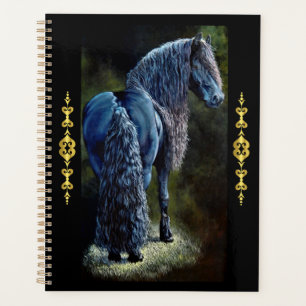 Agenda Cavalo de garanhão frívio em holofote, pintura 
