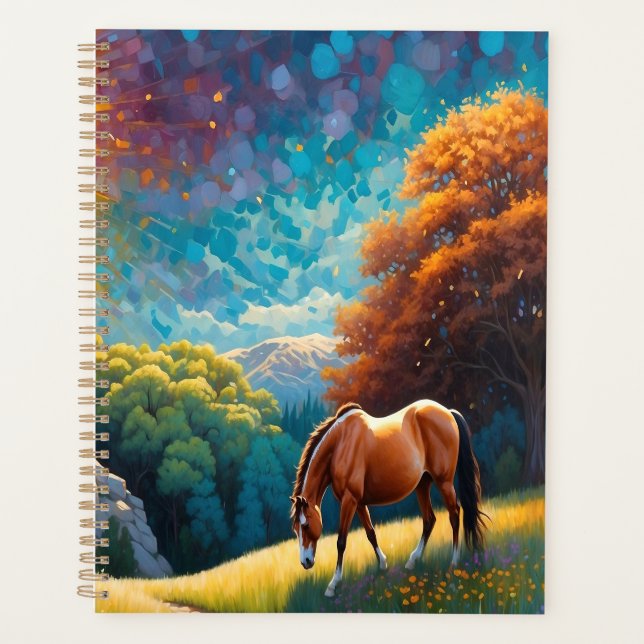 Agenda Cavalo e Flores em um prado colorido (Frente)