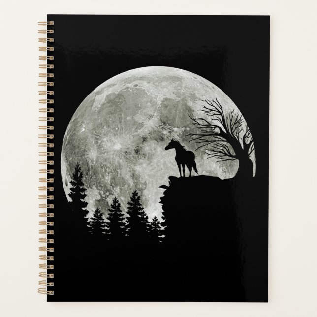 Agenda Cavalo Em Montanha Espantada Lua De Halloween (Frente)