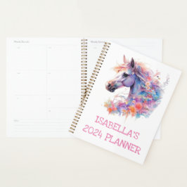 Agenda Cavalo Floral Personalizável