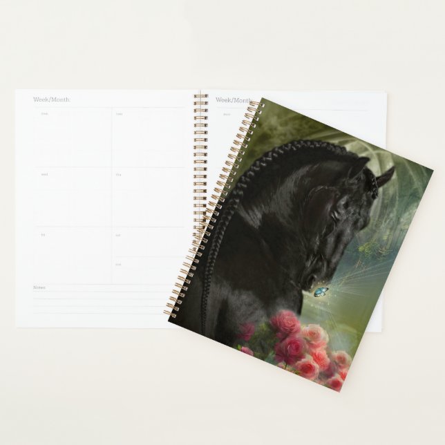 Agenda Cavalo Frísia de Cavalo Negro - Calendário, Planej (Exibição)