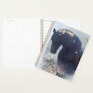 Agenda Cavalo Frísia de Cavalo Negro - Calendário, Planej