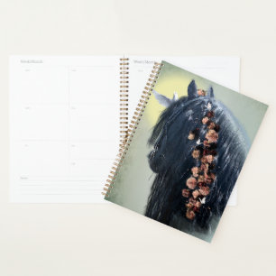 Agenda Cavalo Frísia de Cavalo Negro - Calendário, Planej