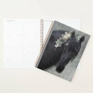 Agenda Cavalo Frísia de Cavalo Negro - Calendário, Planej