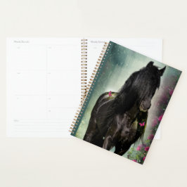Agenda Cavalo Frísia de Cavalo Negro - Calendário, Planej