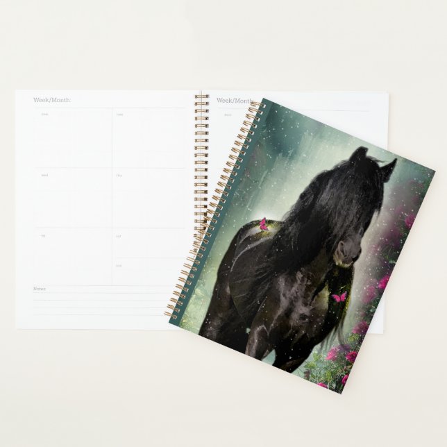 Agenda Cavalo Frísia de Cavalo Negro - Calendário, Planej (Exibição)