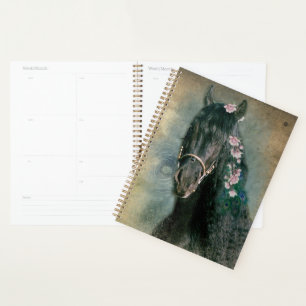 Agenda Cavalo Frísia de Cavalo Negro - Calendário, Planej