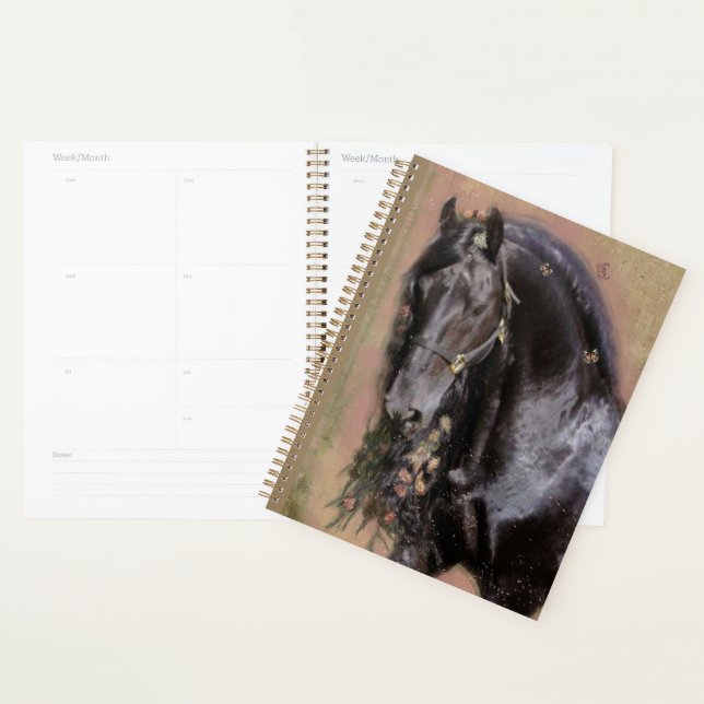 Agenda Cavalo Frísia de Cavalo Negro - Calendário, Planej (Exibição)