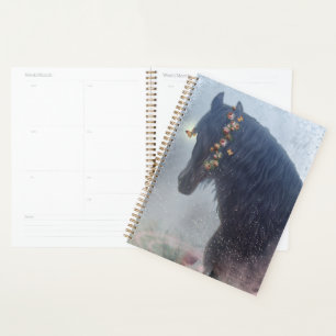 Agenda Cavalo Frísia de Cavalo Negro - Calendário, Planej