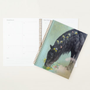 Agenda Cavalo Frísia de Cavalo Negro - Calendário, Planej
